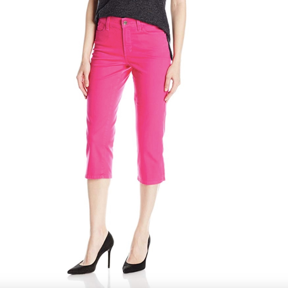 NWT NYDJ Sweet Pea Pink Denim Capris A015 - Picture 2 of 5